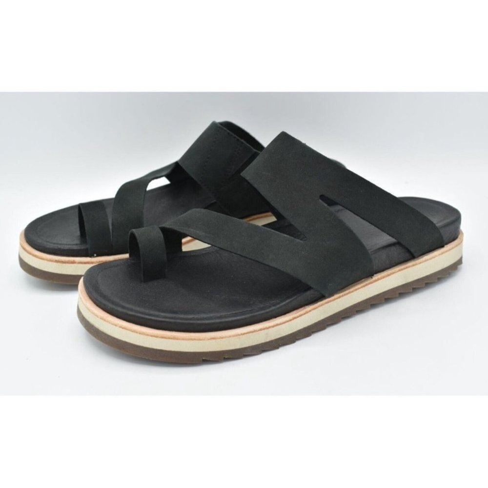 Merrell Black Leather Slide Sandals